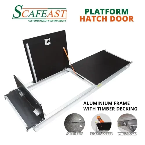 mobile scaffold platform open hatch
