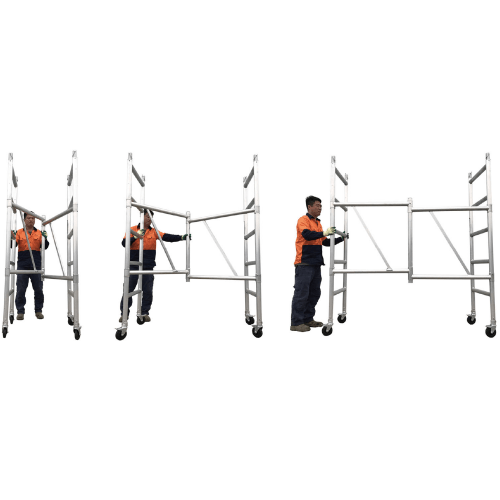 4M Aluminium Foldable Scaffold Mobile Tower - Single Width