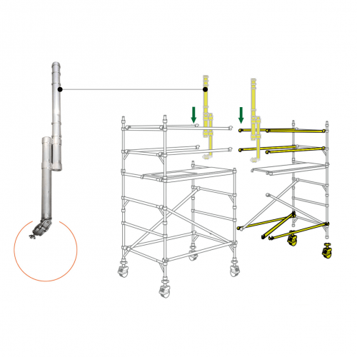 Aluminium Scaffold Tower 2M - 3 Bays