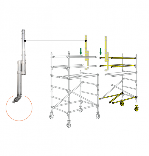 Aluminium Scaffold Tower 2M - 3 Bays