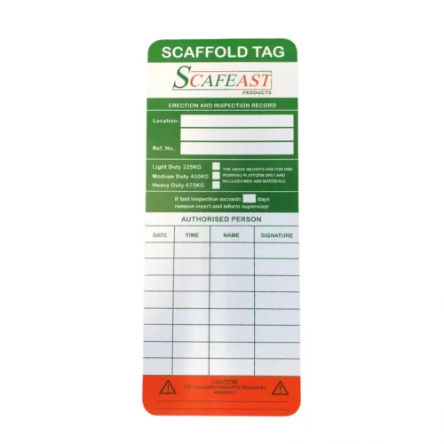 front of scaffolding tag